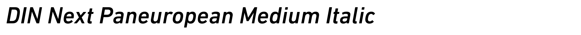 DIN Next Paneuropean Medium Italic image